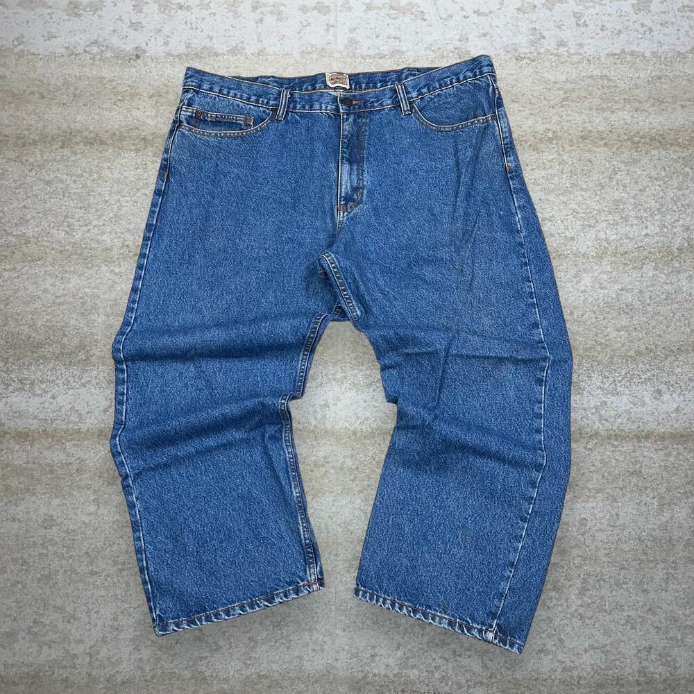 Vintage Y2K Schmidt Jeans 44x30 Baggy Wide Leg Medium Wash Denim Work Wear - Picture 2 of 5